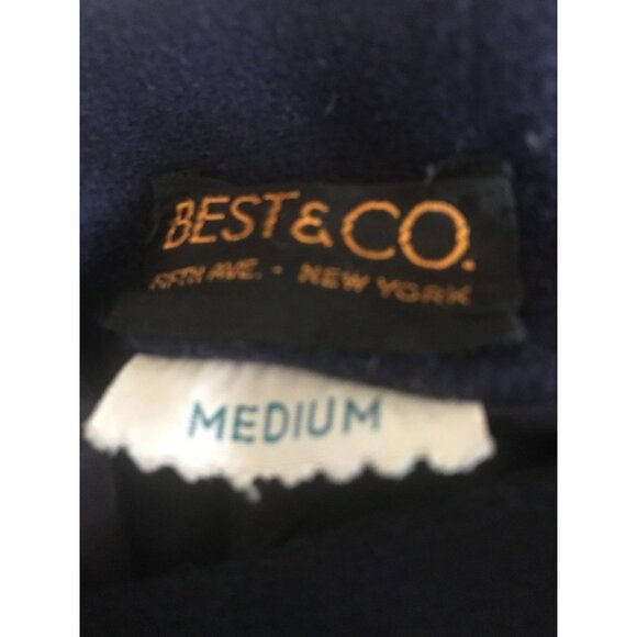 Vtg Cape 1950's BEST & CO Fifth Ave. New York Navy Blue Wool Half Cape Jacket - Picture 4 of 5